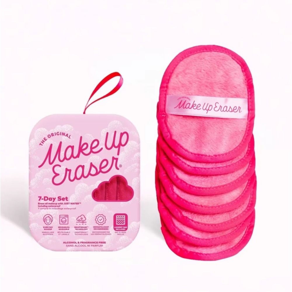 The Original MakeUp Eraser 7-Day Set Pink Reusable Makeup Remover Rounds New